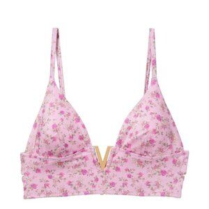 New! Victoria’s Secret Pink Ditsy Floral V Hardware Swim Top 4597